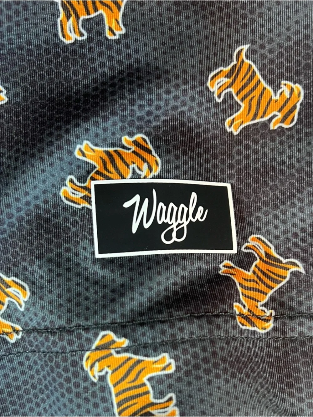 Waggle Golf Polo Shirt Mens Medium "The Goat" Tiger Print Performance Stretch - Picture 3 of 7